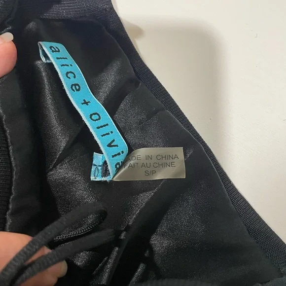 Alice + Olivia Black Strapless Corset Style Mini Dress Party LBD Size S - Picture 8 of 12